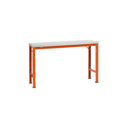 4045916137682 - AU70512001 Arbeits-Grundtisch UNIVERSAL Spezial mit Melaminplatte BxTxH = 1500 x 800 x 722-1022 mm Rotorange (RAL 2001) 4045916137682 - AU70512001 Arbeits-Grundtisch UNIVERSAL Spezial mit Melaminplatte BxTxH = 1500 x 800 x 722-1022 mm Rotorange (RAL 2001)