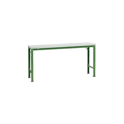 4045916138054 - AU70816011 Arbeits-Grundtisch UNIVERSAL Spezial mit Melaminplatte BxTxH = 1750 x 800 x 722-1022 mm Resedagrün (RAL 6011)