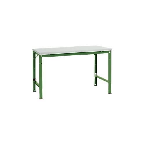4045916137835 - AU70616011 Arbeits-Grundtisch UNIVERSAL Spezial mit Melaminplatte BxTxH = 1500 x 1000 x 722-1022 mm Resedagrün (RAL 6011)