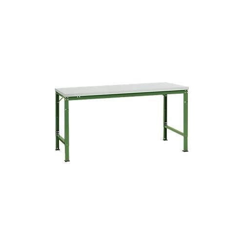 4045916138153 - AU70916011 Arbeits-Grundtisch UNIVERSAL Spezial mit Melaminplatte BxTxH = 1750 x 1000 x 722-1022 mm Resedagrün (RAL 6011)