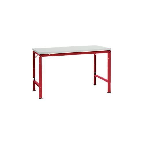 4045916137798 - AU70613003 Arbeits-Grundtisch UNIVERSAL Spezial mit Melaminplatte BxTxH = 1500 x 1000 x 722-1022 mm Rubin-Rot 4045916137798 - AU70613003 Arbeits-Grundtisch UNIVERSAL Spezial mit Melaminplatte BxTxH = 1500 x 1000 x 722-1022 mm Rubin-Rot