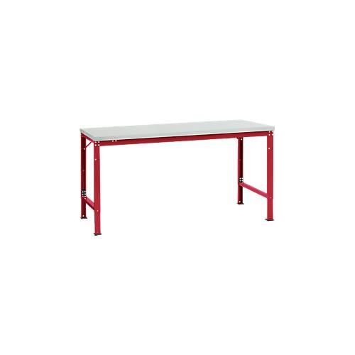 4045916138115 - AU70913003 Arbeits-Grundtisch UNIVERSAL Spezial mit Melaminplatte BxTxH = 1750 x 1000 x 722-1022 mm Rubin-Rot