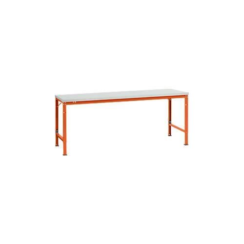 4045916138467 - AU71212001 Arbeits-Grundtisch UNIVERSAL Spezial mit Melaminplatte BxTxH = 2000 x 1000 x 722-1022 mm Rotorange (RAL 2001) 4045916138467 - AU71212001 Arbeits-Grundtisch UNIVERSAL Spezial mit Melaminplatte BxTxH = 2000 x 1000 x 722-1022 mm Rotorange (RAL 2001)