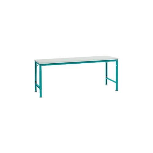 4045916138504 - AU71215021 Arbeits-Grundtisch UNIVERSAL Spezial mit Melaminplatte BxTxH = 2000 x 1000 x 722-1022 mm Wasserblau 4045916138504 - AU71215021 Arbeits-Grundtisch UNIVERSAL Spezial mit Melaminplatte BxTxH = 2000 x 1000 x 722-1022 mm Wasserblau