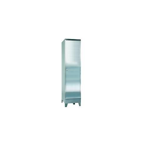 4260336541455 - Edelstahl-Vitrinenschrank 1-türig mit 4 Füßen B 500 x T 600 x H 2000 mm 4260336541455 - Edelstahl-Vitrinenschrank 1-türig mit 4 Füßen B 500 x T 600 x H 2000 mm