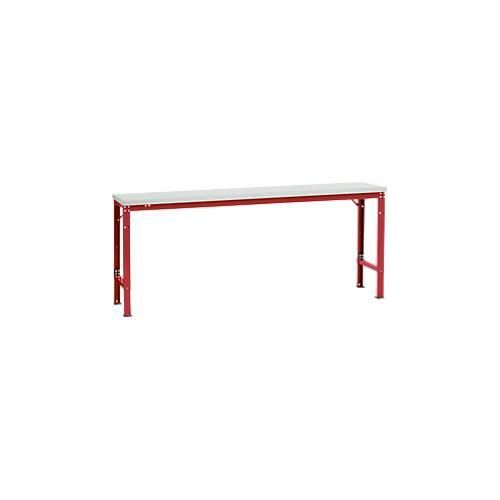 4045916140514 - AU71173003 Arbeits-Grundtisch UNIVERSAL Spezial mit Kunststoffplatte BxTxH = 2000x800x722-1022 mm Rubin-Rot