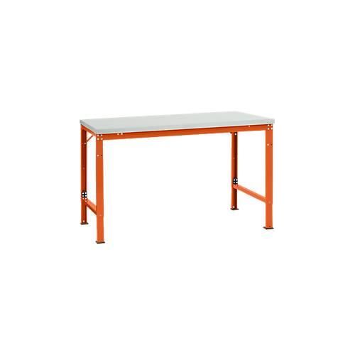 4045916139969 - AU70672001 Arbeits-Grundtisch UNIVERSAL Spezial mit Kunststoffplatte BxTxH = 1500x1000x722-1022 mm Rotorange (RAL 2001) 4045916139969 - AU70672001 Arbeits-Grundtisch UNIVERSAL Spezial mit Kunststoffplatte BxTxH = 1500x1000x722-1022 mm Rotorange (RAL 2001)