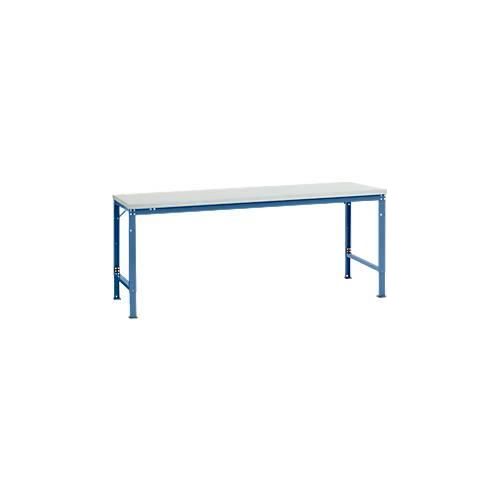 4045916140620 - AU71275007 Arbeits-Grundtisch UNIVERSAL Spezial mit Kunststoffplatte BxTxH = 2000x1000x722-1022 mm Brillantblau (RAL 5007)