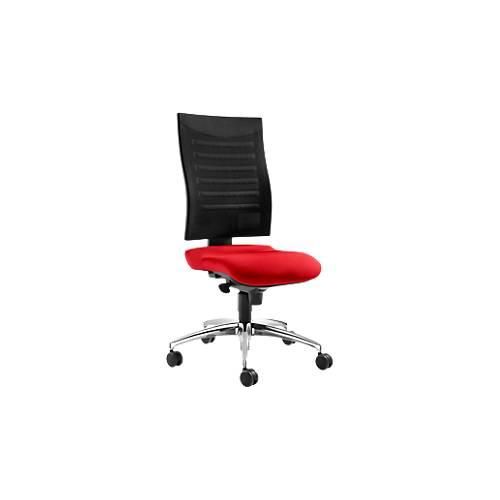 4014296287256 - Pure Bürostuhl SSI PROLINE S2 Synchronmechanik ohne Armlehnen 3D-Netz-Rückenlehne Bandscheibensitz rot schwarz