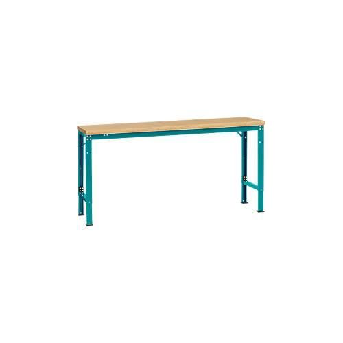 4045916146806 - AU70855021 Arbeits-Grundtisch UNIVERSAL Spezial mit Multiplexplatte BxTxH = 1750 x 800 x 722-1022 mm Wasserblau