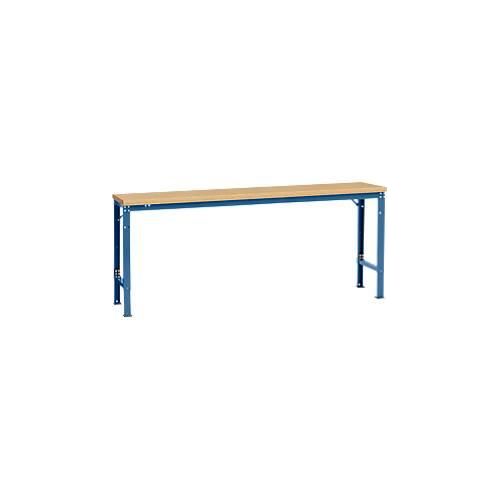 4045916003994 - AU71155007 Arbeits-Grundtisch UNIVERSAL Spezial mit Multiplexplatte BxTxH = 2000 x 800 x 722-1022 mm Brillantblau (RAL 5007)