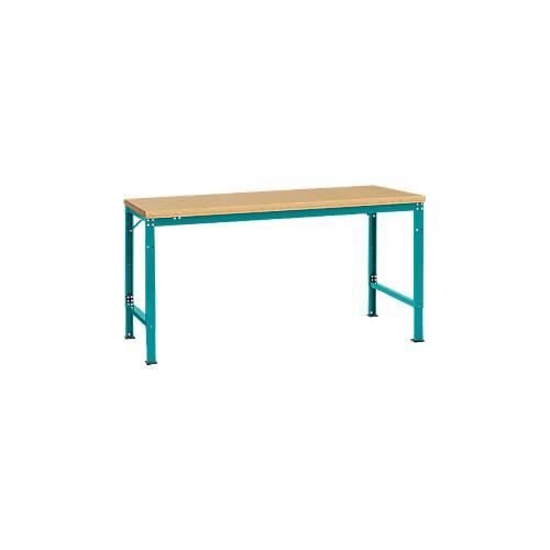 4045916146899 - AU70955021 Arbeits-Grundtisch UNIVERSAL Spezial mit Multiplexplatte BxTxH = 1750 x 1000 x 722-1022 mm Wasserblau