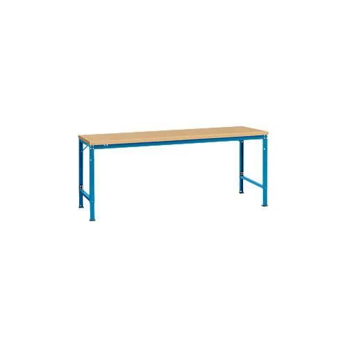 4045916147162 - AU71255012 Arbeits-Grundtisch UNIVERSAL Spezial mit Multiplexplatte BxTxH = 2000 x 1000 x 722-1022 mm Licht-Blau (RAL 5012)