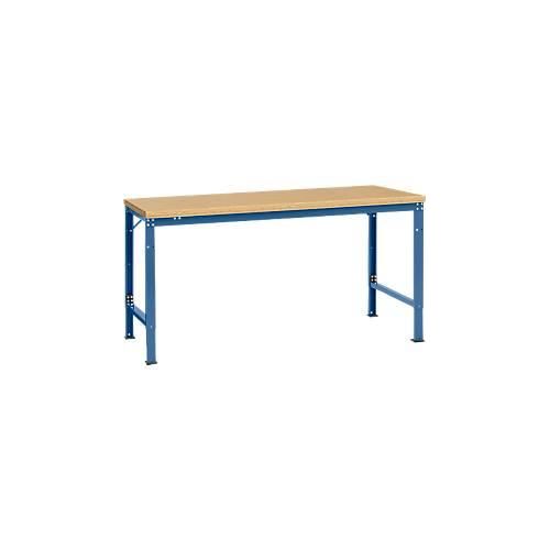 4045916460506 - AU70955007 Arbeits-Grundtisch UNIVERSAL Spezial mit Multiplexplatte BxTxH = 1750 x 1000 x 722-1022 mm Brillantblau (RAL 5007)