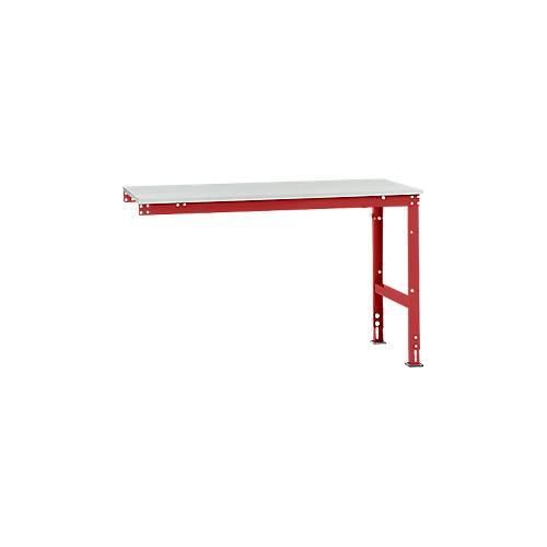 4045916072228 - AU60513003 Arbeits-Anbautisch UNIVERSAL Standard mit Melaminplatte BxTxH = 1500 x 800 x 760-870 mm Rubin-Rot