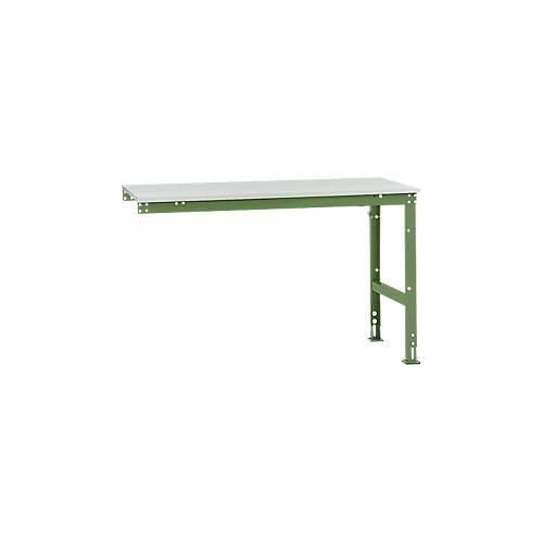 4045916072266 - AU60516011 Arbeits-Anbautisch UNIVERSAL Standard mit Melaminplatte BxTxH = 1500 x 800 x 760-870 mm Resedagrün (RAL 6011)