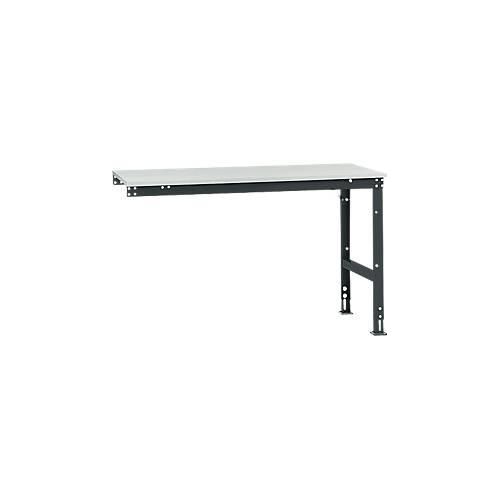 4045916072273 - AU60517016 Arbeits-Anbautisch UNIVERSAL Standard mit Melaminplatte BxTxH = 1500 x 800 x 760-870 mm Anthrazit
