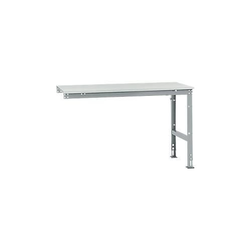 4045916072280 - AU60519006 Arbeits-Anbautisch UNIVERSAL Standard mit Melaminplatte BxTxH = 1500 x 800 x 760-870 mm Alusilber