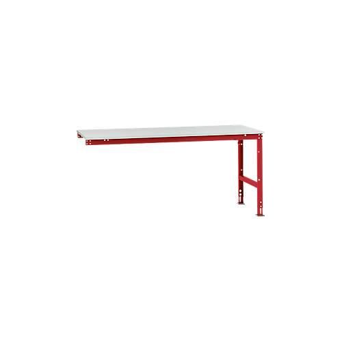 4045916077568 - AU61213003 Arbeits-Anbautisch UNIVERSAL Standard mit Melaminplatte BxTxH = 2000 x 1000 x 760-870 mm Rubin-Rot 4045916077568 - AU61213003 Arbeits-Anbautisch UNIVERSAL Standard mit Melaminplatte BxTxH = 2000 x 1000 x 760-870 mm Rubin-Rot
