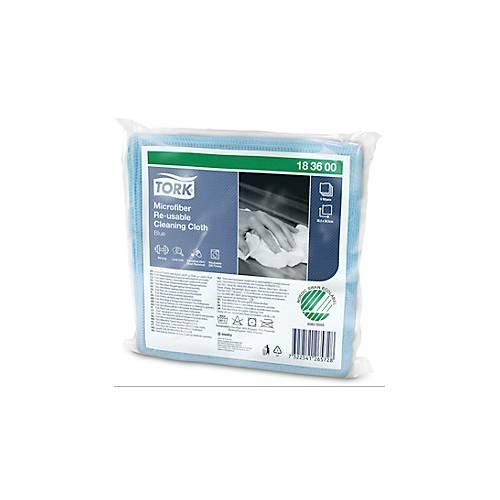 7322541265728 - Tork® Microfaser Reinigungstücher 183600 fusselarm 6 Tücher wiederverwendbar L 150 x B 150 mm blau 7322541265728 - Tork® Microfaser Reinigungstücher 183600 fusselarm 6 Tücher wiederverwendbar L 150 x B 150 mm blau