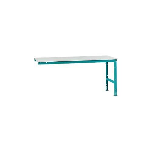 4045916077599 - AU61215021 Arbeits-Anbautisch UNIVERSAL Standard mit Melaminplatte BxTxH = 2000 x 1000 x 760-870 mm Wasserblau 4045916077599 - AU61215021 Arbeits-Anbautisch UNIVERSAL Standard mit Melaminplatte BxTxH = 2000 x 1000 x 760-870 mm Wasserblau