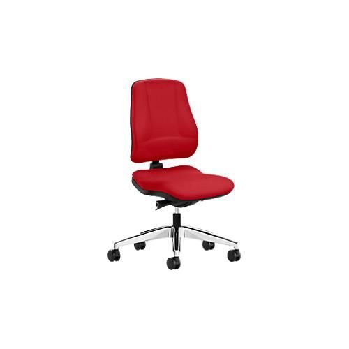 4016849573861 - Bürostuhl LEANOS V KOMFORT Synchronmechanik ohne Armlehnen Lordosenstütze Knierolle rot alupoliert 4016849573861 - Bürostuhl LEANOS V KOMFORT Synchronmechanik ohne Armlehnen Lordosenstütze Knierolle rot alupoliert