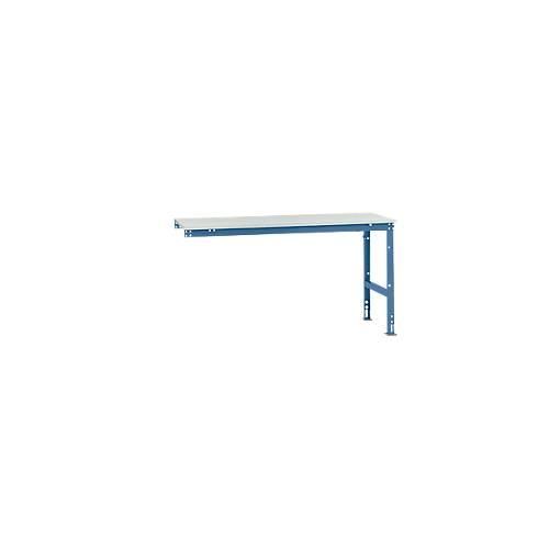 4045916081114 - AU60875007 Arbeits-Anbautisch UNIVERSAL Standard mit Kunststoffplatte BxTxH = 1750 x 800 x 760-870 mm Brillantblau (RAL 5007)