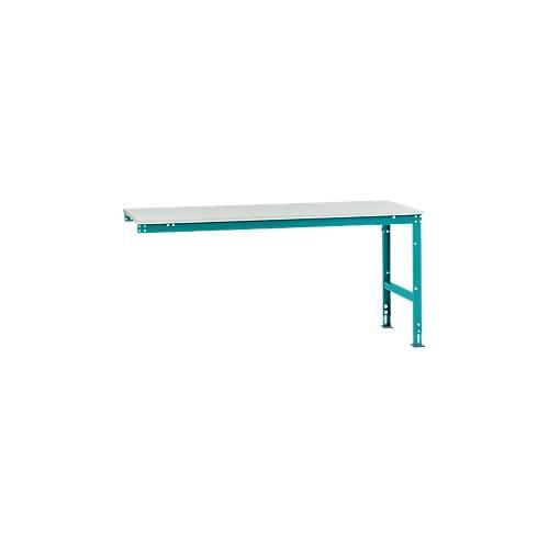 4045916081640 - AU61275021 Arbeits-Anbautisch UNIVERSAL Standard mit Kunststoffplatte BxTxH = 2000 x 1000 x 760-870 mm Wasserblau 4045916081640 - AU61275021 Arbeits-Anbautisch UNIVERSAL Standard mit Kunststoffplatte BxTxH = 2000 x 1000 x 760-870 mm Wasserblau