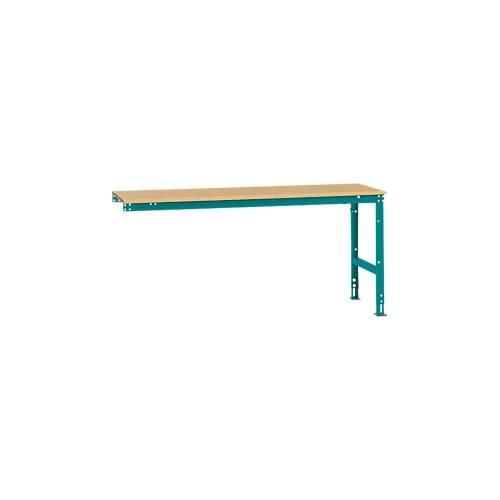 4045916105469 - AU61155021 Arbeits-Anbautisch UNIVERSAL Standard mit Multiplexplatte BxTxH = 2000 x 800 x 760-870 mm Wasserblau