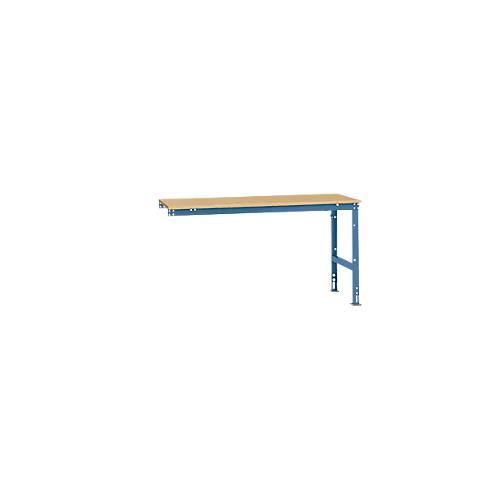 4045916105759 - AU60855007 Arbeits-Anbautisch UNIVERSAL Standard mit Multiplexplatte BxTxH = 1750 x 800 x 760-870 mm Brillantblau (RAL 5007)