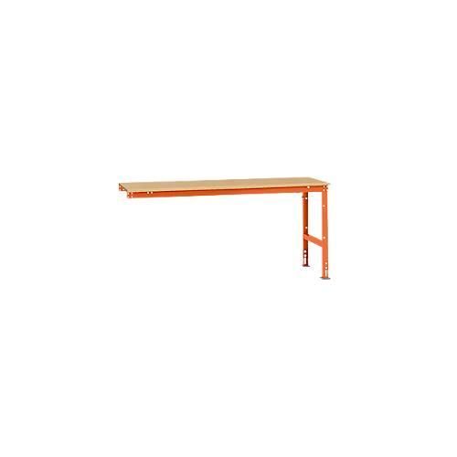4045916105421 - AU61152001 Arbeits-Anbautisch UNIVERSAL Standard mit Multiplexplatte BxTxH = 2000 x 800 x 760-870 mm Rotorange (RAL 2001)