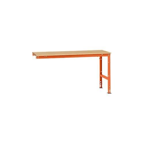 4045916105735 - AU60852001 Arbeits-Anbautisch UNIVERSAL Standard mit Multiplexplatte BxTxH = 1750 x 800 x 760-870 mm Rotorange (RAL 2001)