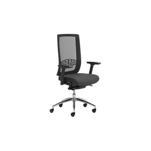 4250510891681 - Bürostuhl WIKI mit Armlehnen Netz-Rücken Gestell Aluminium poliert schwarz 4250510891681 - Bürostuhl WIKI mit Armlehnen Netz-Rücken Gestell Aluminium poliert schwarz