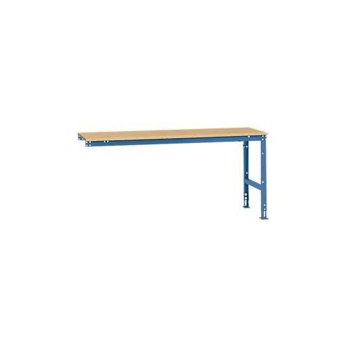 4045916105445 - AU61155007 Arbeits-Anbautisch UNIVERSAL Standard mit Multiplexplatte BxTxH = 2000 x 800 x 760-870 mm Brillantblau (RAL 5007)