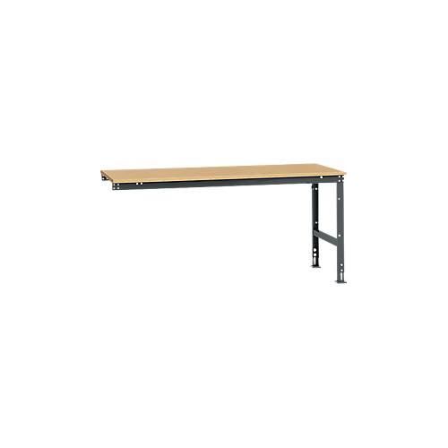 4045916105582 - AU61257016 Arbeits-Anbautisch UNIVERSAL Standard mit Multiplexplatte BxTxH = 2000 x 1000 x 760-870 mm Anthrazit