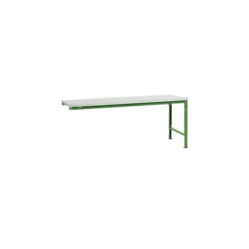 4045916151367 - AU81216011 Arbeits-Anbautisch UNIVERSAL Spezial mit Melaminplatte BxTxH = 2000 x 1000 x 722-1022 mm Resedagrün (RAL 6011)