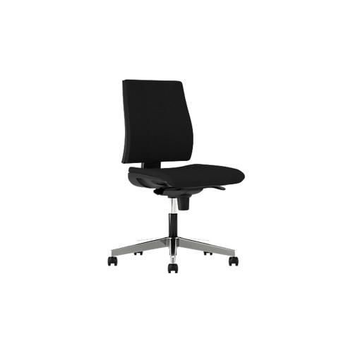 5901747083064 - Bürostuhl INTRATA Synchronmechanik ohne Armlehnen Muldensitz mit Knierolle bis 110 kg Aluminium schwarz