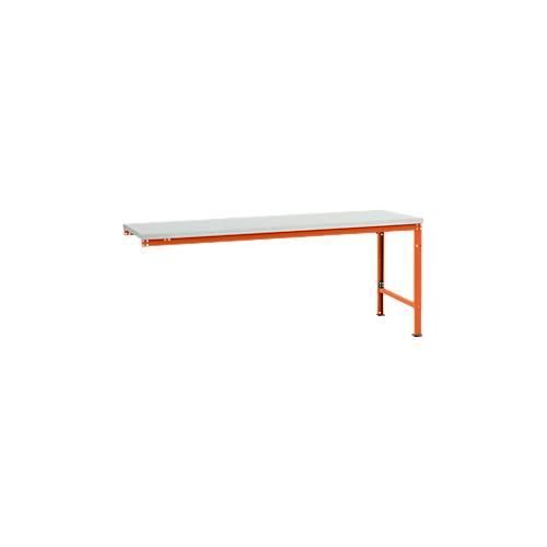 4045916153538 - AU81272001 Arbeits-Anbautisch UNIVERSAL Spezial mit Kunststoffplatte BxTxH = 2000 x 1000 x 722-1022 mm Rotorange (RAL 2001)