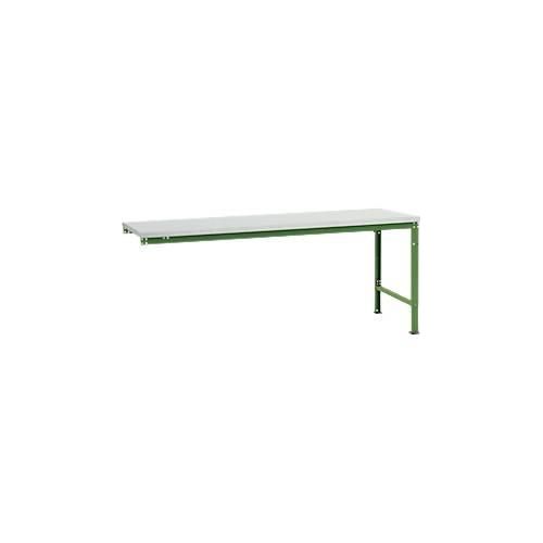 4045916153583 - AU81276011 Arbeits-Anbautisch UNIVERSAL Spezial mit Kunststoffplatte BxTxH = 2000 x 1000 x 722-1022 mm Resedagrün (RAL 6011)