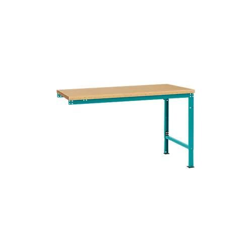 4045916157574 - AU80655021 Arbeits-Anbautisch UNIVERSAL Spezial mit Multiplexplatte BxTxH = 1500 x 1000 x 722-1022 mm Wasserblau