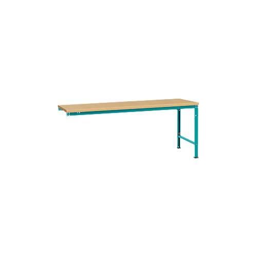 4045916158205 - AU81255021 Arbeits-Anbautisch UNIVERSAL Spezial mit Multiplexplatte BxTxH = 2000 x 1000 x 722-1022 mm Wasserblau