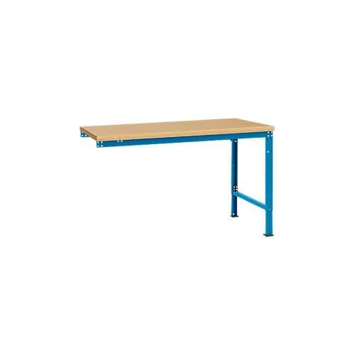 4045916157567 - AU80655012 Arbeits-Anbautisch UNIVERSAL Spezial mit Multiplexplatte BxTxH = 1500 x 1000 x 722-1022 mm Licht-Blau (RAL 5012)