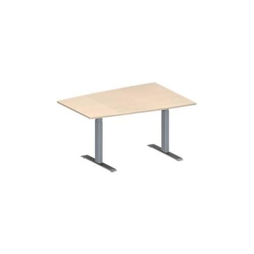 4251898815405 - Genius Konferenztisch MODENA FLEX Tonne T-Fuß Rechteckrohr B 1400 x T 1000 x H 650-850 mm Ahorn weißaluminium RAL 9006 4251898815405 - Genius Konferenztisch MODENA FLEX Tonne T-Fuß Rechteckrohr B 1400 x T 1000 x H 650-850 mm Ahorn weißaluminium RAL 9006