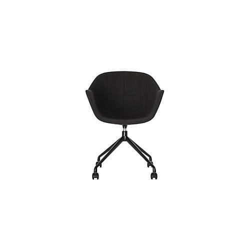 3660141233353 - Schalenstuhl Gant B 620 x T 575 x H 850 mm um 360° drehbar Rollen gepolstert Polypropylen & Stahl lackiert ant schwarz