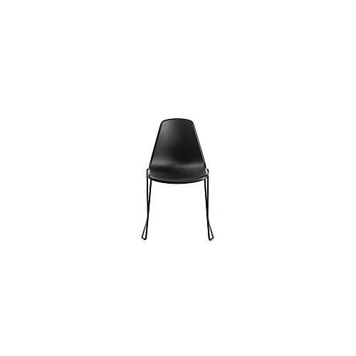 4014296866512 - Schalenstuhl T2020 Kufengestell ergonomische Sitzschale stapelbar bis 4 Stück Sitzhöhe 450 mm 2er-Set ohne Armlehnen schwarz schwarz