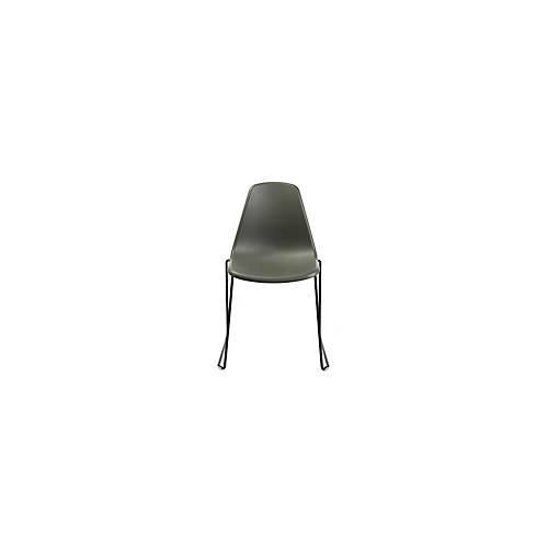 4014296866529 - Schalenstuhl T2020 Kufengestell ergonomische Sitzschale stapelbar bis 4 Stück Sitzhöhe 450 mm 2er-Set ohne Armlehnen grau schwarz