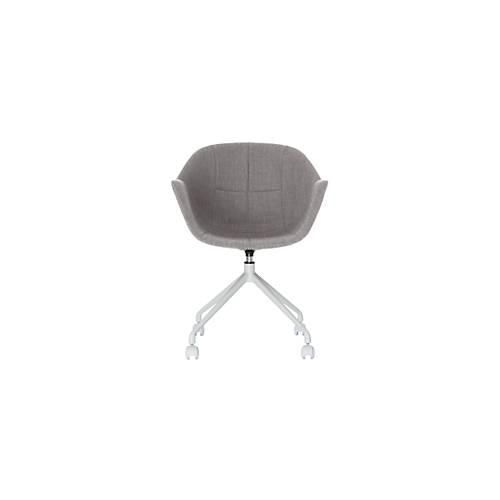 3660141233360 - Schalenstuhl Gant B 620 x T 575 x H 850 mm um 360° drehbar Rollen gepolstert Polypropylen & Stahl lackiert grau weiß 3660141233360 - Schalenstuhl Gant B 620 x T 575 x H 850 mm um 360° drehbar Rollen gepolstert Polypropylen & Stahl lackiert grau weiß