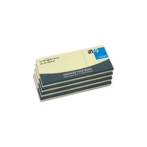 4044355777763 - INFO Haftnotizen 50 mm x 40 mm 12 x 100 Blatt