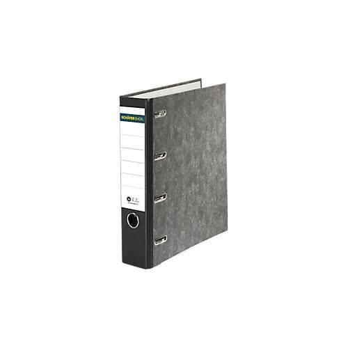 4014481098902 - Select Doppelordner für Format 2 x A5 Rückenbreite 80 mm Qualitäts-Hebelmechanik Rückenschild & Griffloch Blauer Engel Wolkenmarmor schwarz