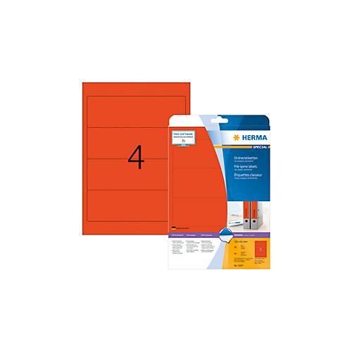 4008705050975 - selbstklebende Rückenschilder A4 Etiketten 5097 rot breit kurz 61x192mm (BxH) selbstklebend permanent 4008705050975 80 Stück 4008705050975 - selbstklebende Rückenschilder A4 Etiketten 5097 rot breit kurz 61x192mm (BxH) selbstklebend permanent 4008705050975 80 Stück